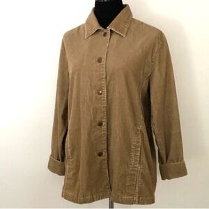 Vintage Bill Blass Womens XL Corduroy Tan Stretch Cotton Blend Button Up Jacket